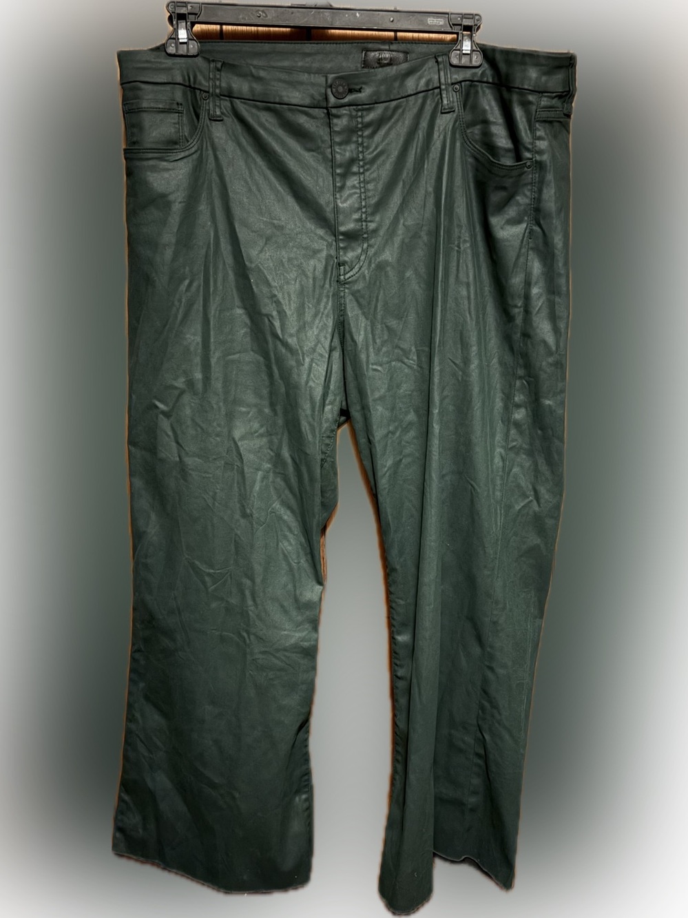 KUT from the Kloth Meg Fab Ab Coated High Rise Wide Leg Jeans